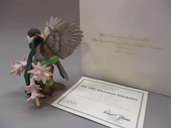 1997 Lenox "Christmas Chickadee" Fine Porcelain Bird Figurine 5"