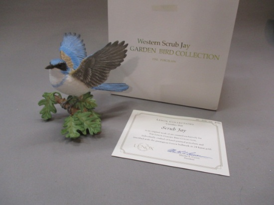 2001 Lenox "Western Scrub Jay" Fine Porcelain Bird Figurine 4 1/2"