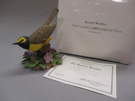 1997 Lenox "Hooded Warbler" Fine Porcelain Bird Figurine 5"