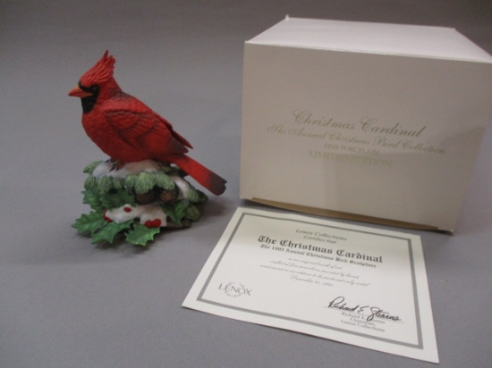 1995 Limited Edition Lenox "Christmas Cardinal" Fine Porcelain Bird Figurine 5"