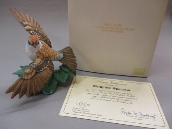 1990 Lenox "Chipping Sparrow" Fine Porcelain Bird Figurine 5"