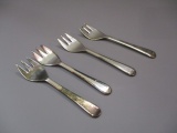 4 Vintage Silverplated Appetizer Forks By Sheffield England