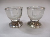 2 Sterling Base & Glass Candle Holders By Frank M Whiting Company 3