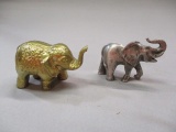 1995 Solid Brass Elephant Marked PG & 1995 Pewter Elephant Marked PG