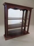 Wood Hanging Display Case w/3 Wood Shelves & Mirrored Back 16 1/2