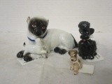 Pug Figure w/Puppy (6 x 3), Vintage Goebel Black Poodle 3