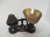 Salter Scales Staffordshire England Cast Iron Scale & Weights