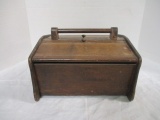 Wood Sewing Box w/double lift lid & Handle