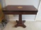 Vintage Mahogany Game Table with Inlay Dogwood Design