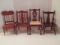 Four Wood Doll Chairs