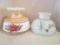 Two Hand Decorated White Glass Light Shades