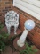 Lot of 2 Cast Iron Chair and Gazing Ball