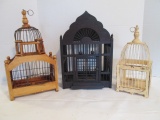 Three Decorative Wood Birdcages