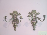 Pair of Brass 2 Arm Wall Sconces