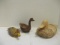 3 Duck Figurines (1 Signed on Bottom)