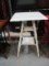 White Wood Table with 2 Shelves Vintage