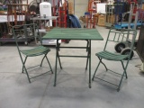 Metal Bistro Folding Table & 2 Chairs