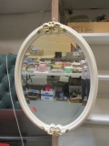 Oval Wood Framed Bevel Mirror