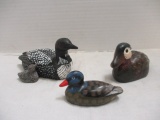 Loon w/Baby, Handpainted Mini Duck, Ceramic Mini Duck