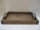 Wood w/Metal Accents Serving Tray