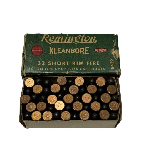 NIB Factory 50rds. of .32 SHORT Rimfire Remington Kleanbore Ammunition