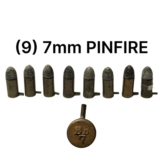 9rds. of 7mm PINFIRE Ammunition