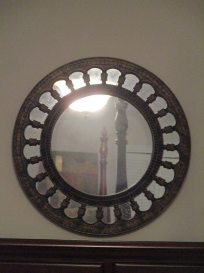 Spindled Round Mirror