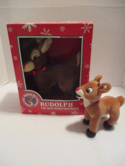 Two Rudolph the Red Nosed Reindeer Plushes
