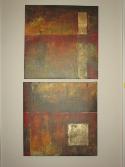Two Abstract Artwork Prints on Canvas