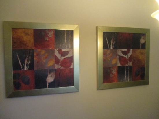 Pair of Two Framed Abstract Artworks