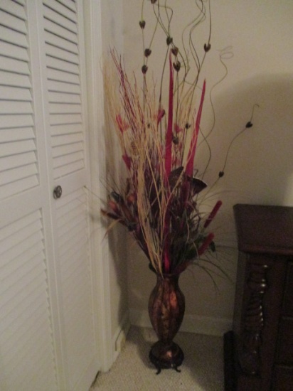 Arrangement in Metal Vase on Pedestal