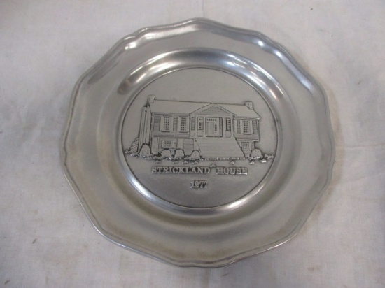 Wilton Pewter Plate 'Strickland House 1977'