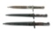 (3) Military Bayonets with Scabbards