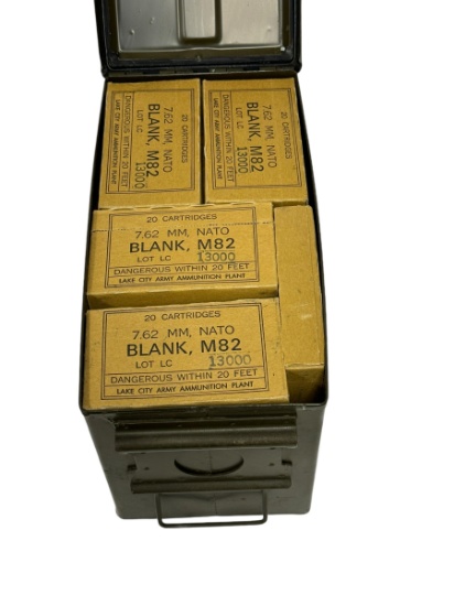 NIB 560rds. of LC 7.62x51 NATO M82 BLANK Cartridge Ammunition in Matching Can