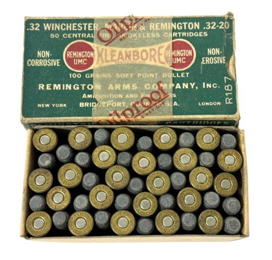 NIB 50rds. of .32-20 WINCHESTER Remington UMC Kleanbore 100gr. SP Vintage Ammunition