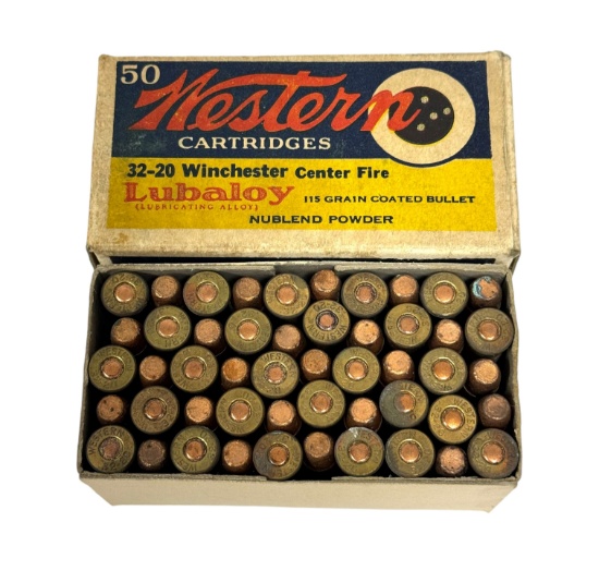 NIB 50rds. of .32-20 WINCHESTER 115gr. Coated Bullet Western Lubaloy Vintage Ammunition