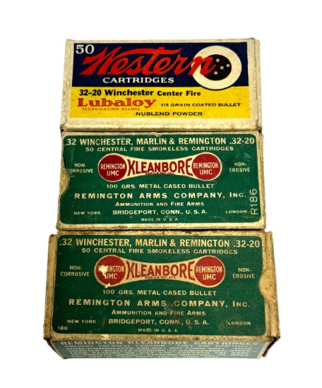 120rds. of Factory .32-20 WINCHESTER Vintage Ammunition in Boxes