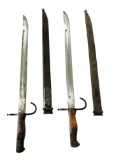 (2) Japanese Type 30 Hooked Quillion Bayonets with Scabbards