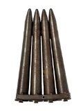 Set of Four US 40mm M17B1 Drill Bofors Gun Rounds in USN BU ORD Mk 5 Clip
