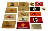 HUGE Lot of German WWII Armbands including Concentration Camps, Ghettos, SS, HJ and more!