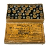 Collectible 47rds. of Winchester .32 AUTO COLT 74gr. Full Patch WRA Co. Orange Label Box Ammo