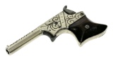 Excellent Silver Engraved Antique Remington No. 1 Saw Handle Vest Pocket .22 RF Derringer