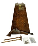 Early 20th Century Henry Arms Co. 50 CAL. Percussion Target Pistol in Pyramid Wood Lockbox