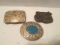 Two Silverplated Western Wear Style Belt Buckles and Brass 