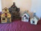 Four Handpainted Birdhouses