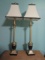 Pair of Black and Gold Buffet Lamps