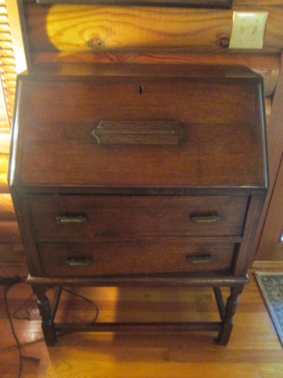 Antique Tiger Oak Secretary