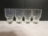Four Flat Juice Glasses