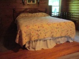 King Size Pine Poster Bed with Metal Rails