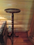 Mahogany Pedestal Stand with Barley Twist Post